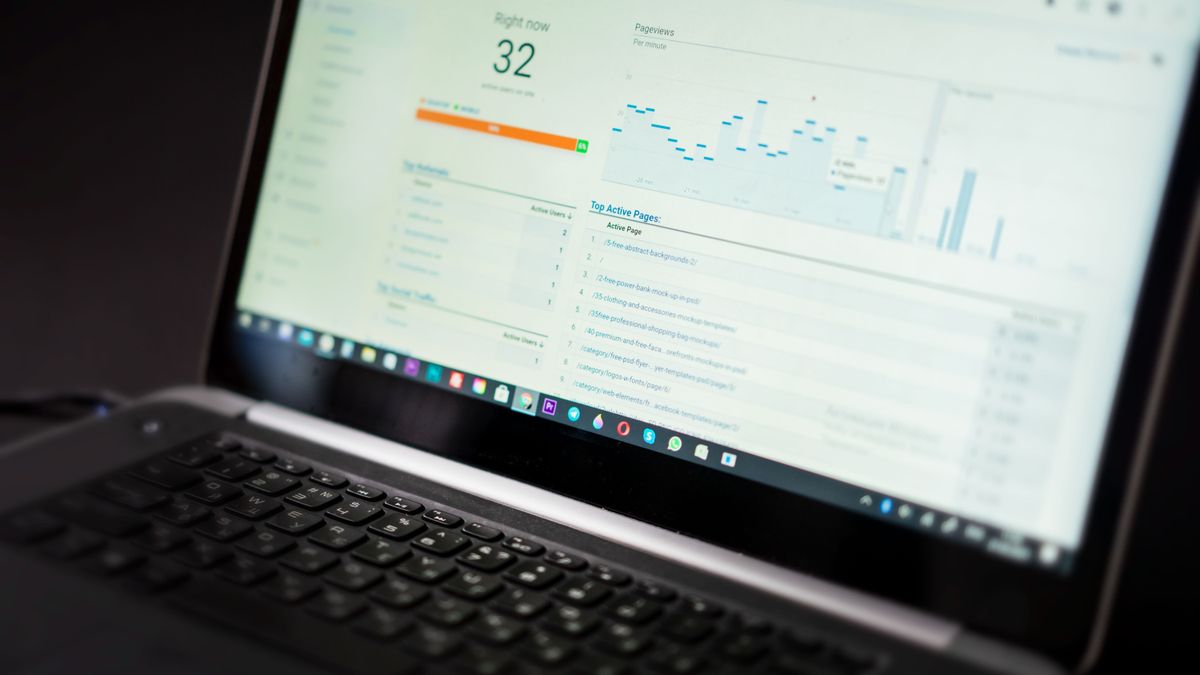 Software dashboard on a laptop screen