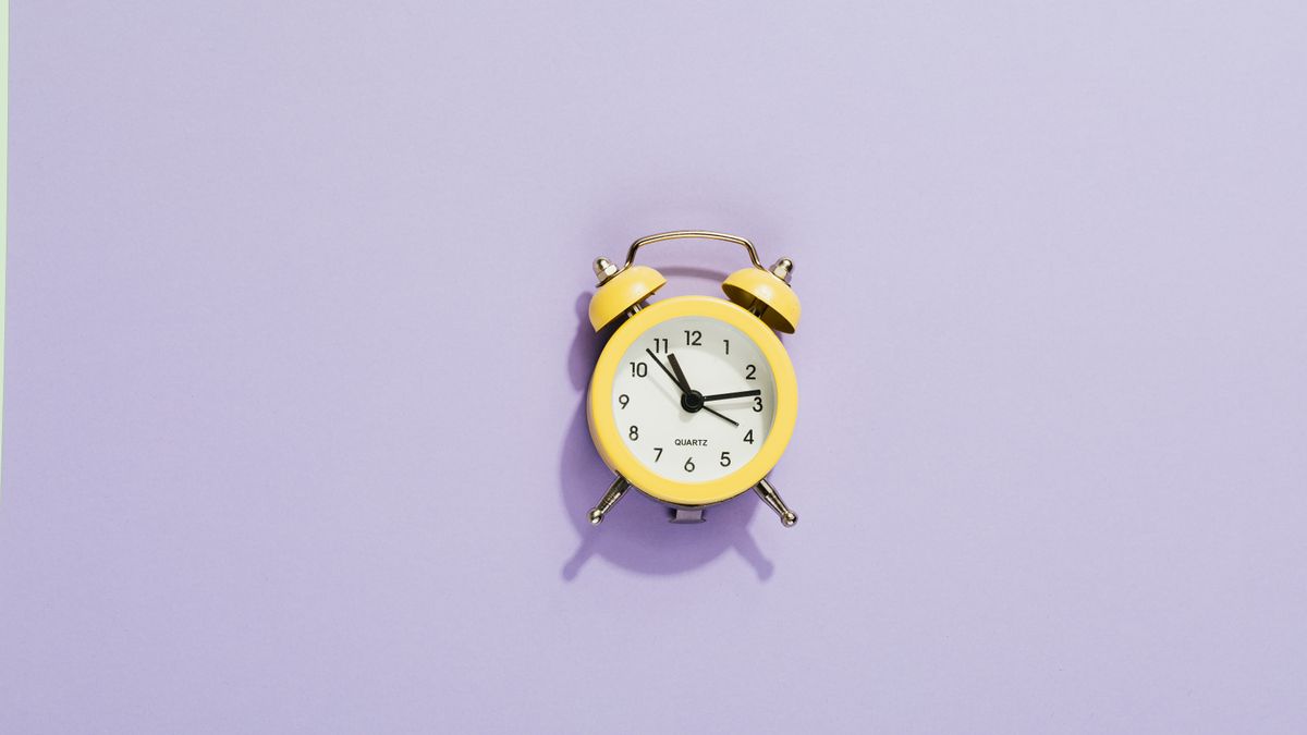 A clock on a desk