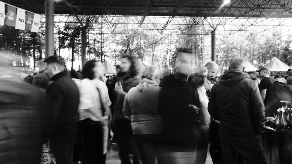 Many people at a job fair